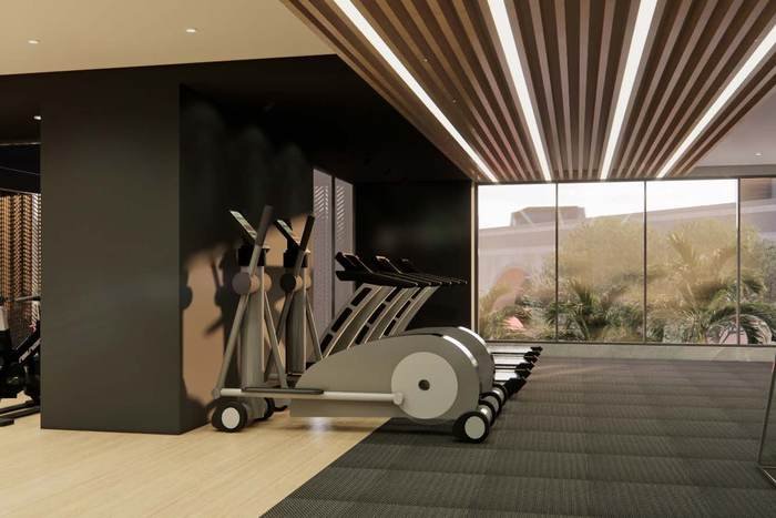 Gymnasium with cardio equipment at the Acasa clubhouse