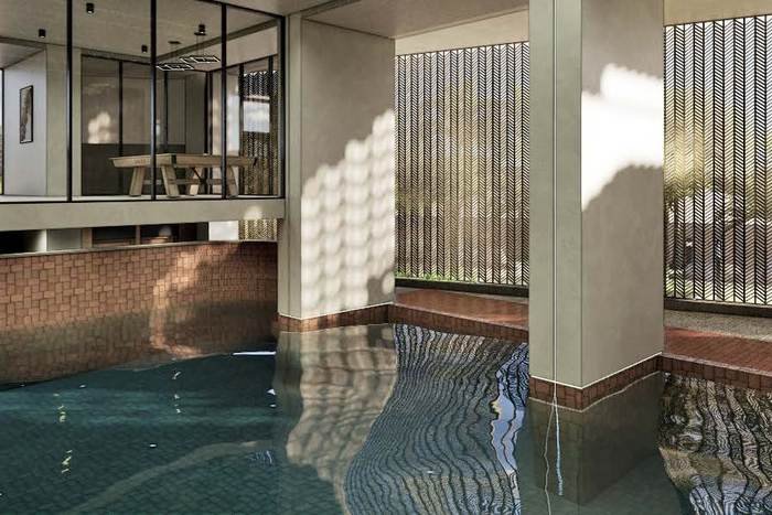 Indoor swimming pool at the Acasa clubhouse, Kokapet