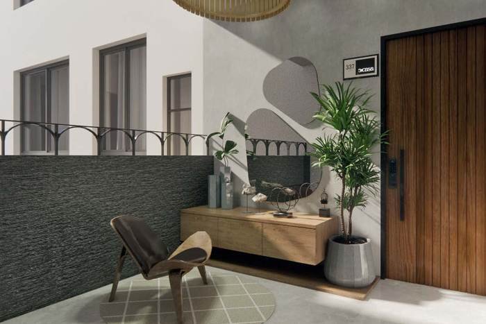 Private veranda outside an Acasa apartment door