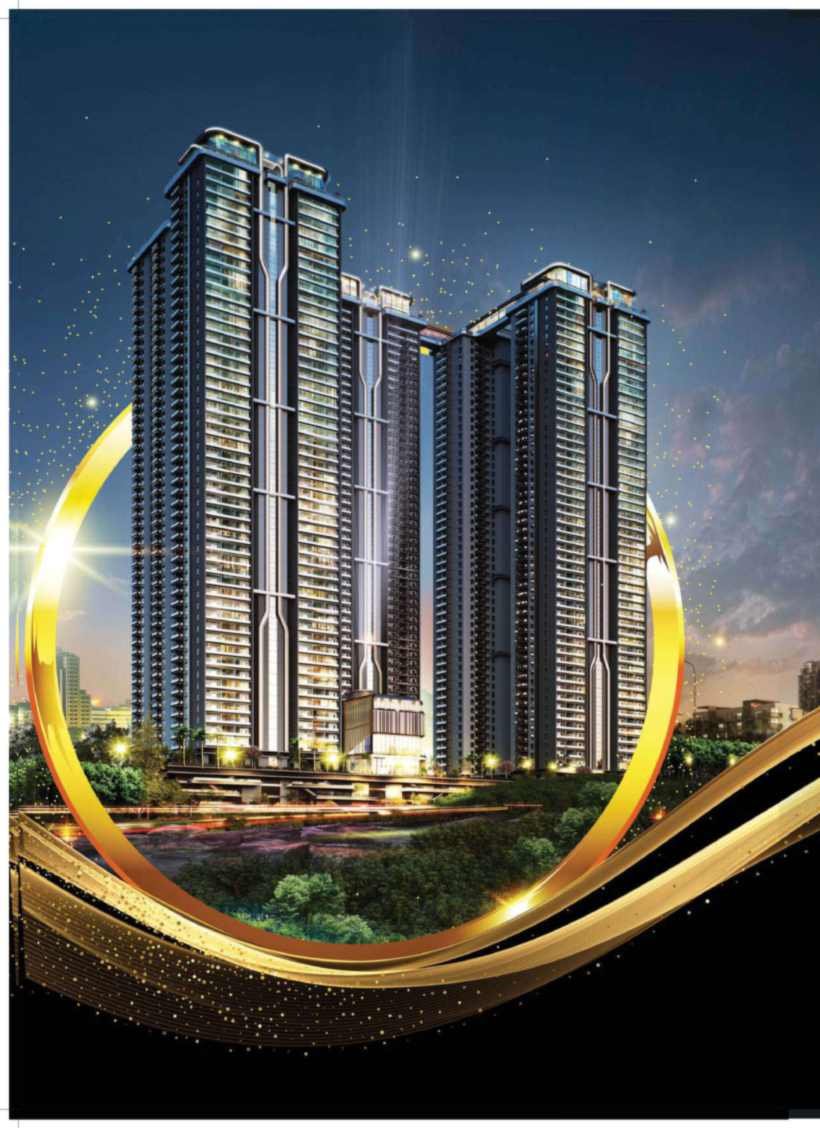 Rajapushpa Casa Luxura towers lit at night at Neopolis, Kokapet, Hyderabad