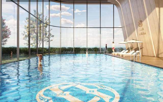 Temperature controlled indoor swimming pool on the skydeck at Rajapushpa Casa Luxura