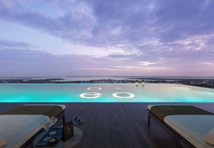 Infinity pool on the clubhouse third floor at NEO by Yula, Neopolis, Kokapet