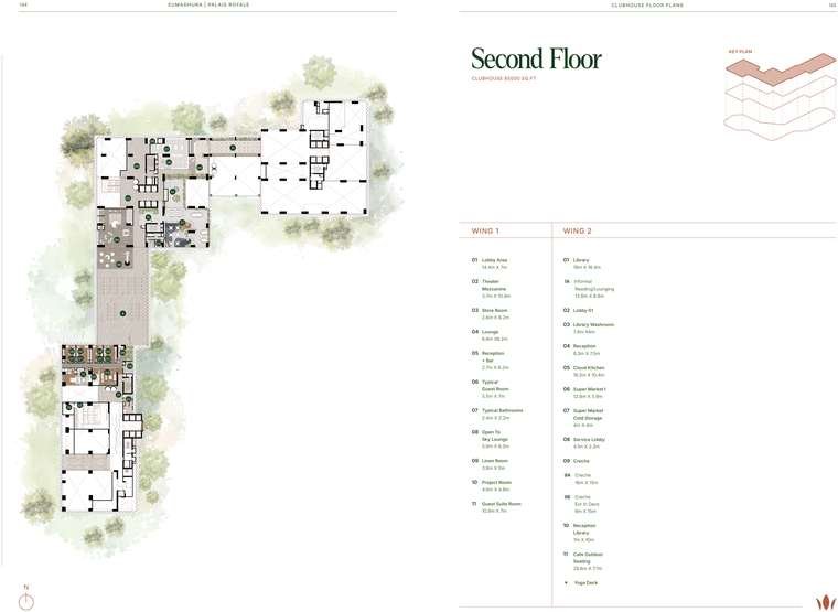 Clubhouse second floor plan at Sumadhura Palais Royale, Puppalaguda, Financial District Hyderabad