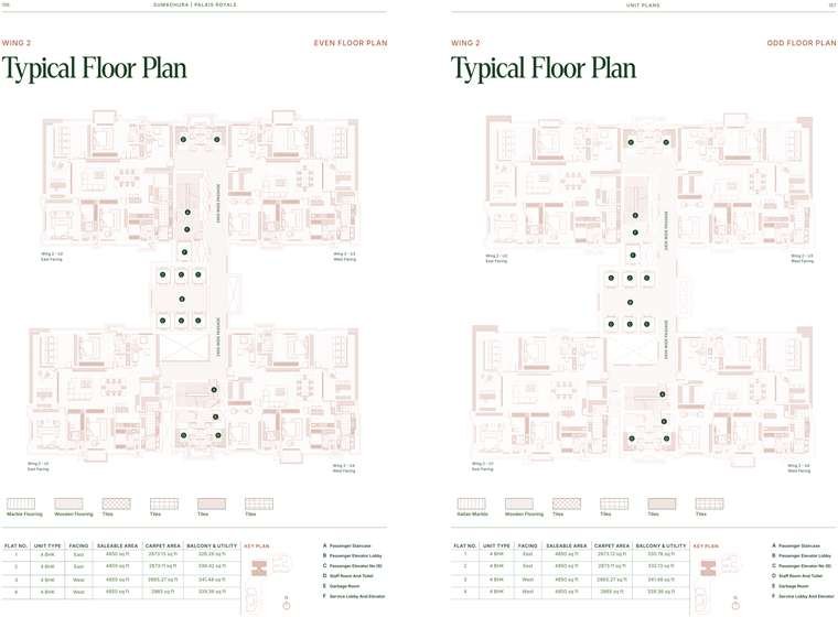 Wing 2 typical floor plate at Sumadhura Palais Royale, Puppalaguda, Financial District
