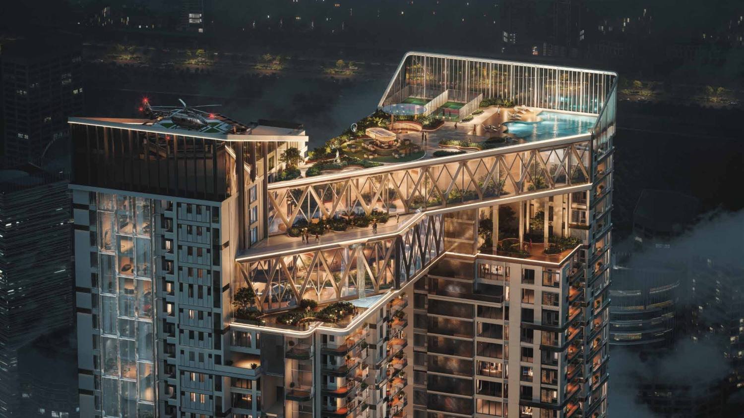 The 18th Hour sky deck on the 52nd to 56th floors of Rise With 9, Neopolis, Hyderabad