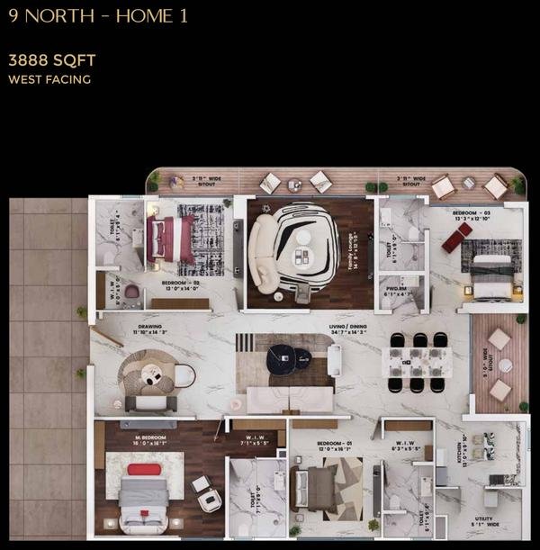 Rise With 9 9 North Home 1 floor plate, 3,888 sq.ft West facing, Neopolis