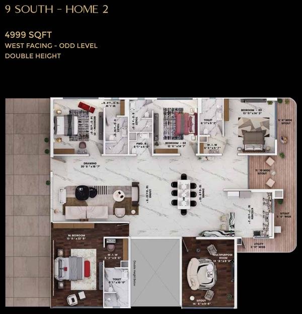 Rise With 9 9 South Home 2 floor plate, 4,999 sq.ft West facing, Neopolis