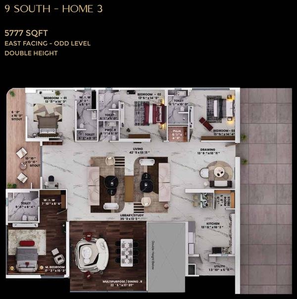 Rise With 9 9 South Home 3 floor plate, 5,777 sq.ft East facing, Neopolis