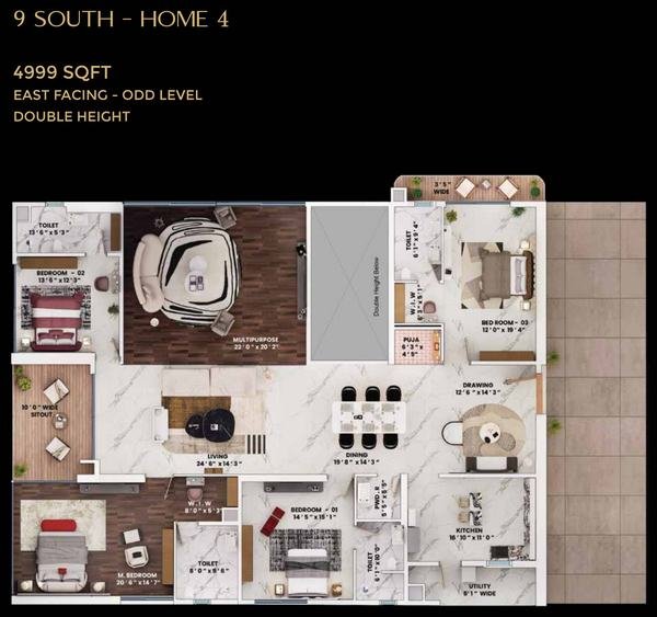 Rise With 9 9 South Home 4 floor plate, 4,999 sq.ft East facing, Neopolis