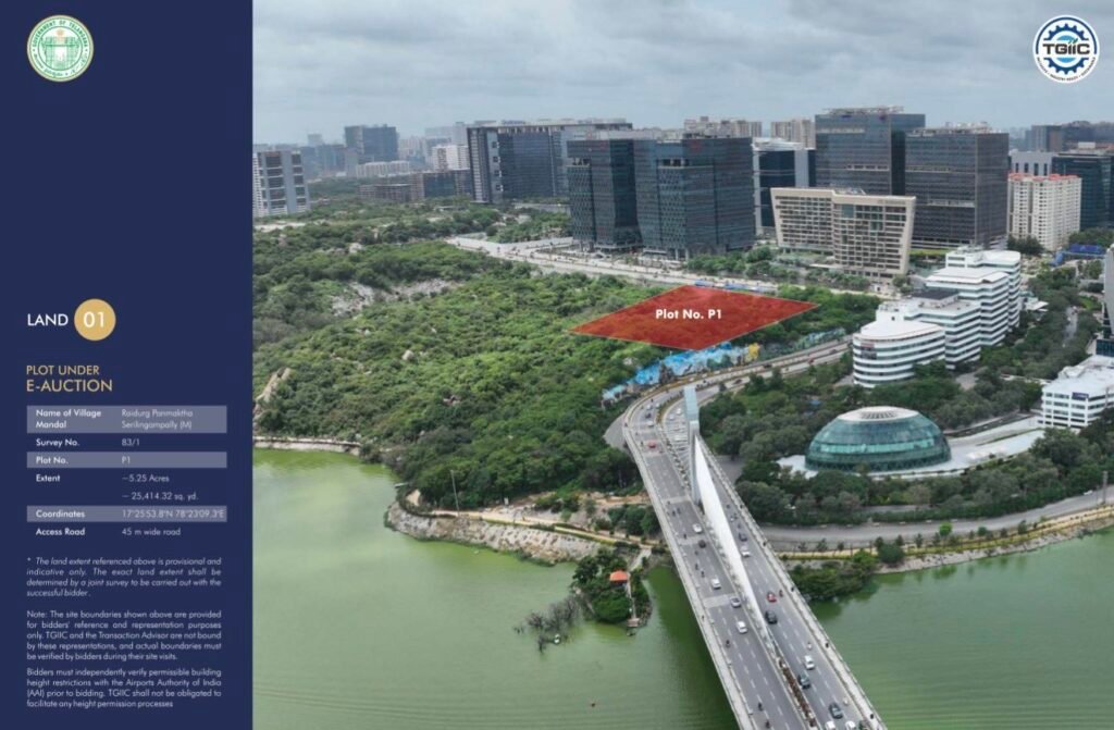 TGIIC Earns ₹1,386 Crore from 5.25-Acre Raidurg Auction as Hyderabad Land Hits ₹264 Crore Per Acre